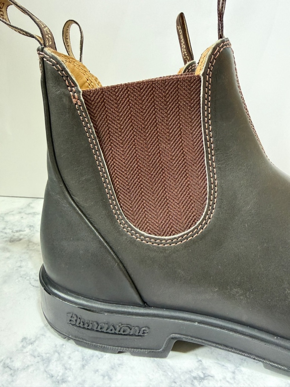 Blundstone like new 600 Elastic Side Work Boot Brown leather mens size 11 - Picture 7 of 14